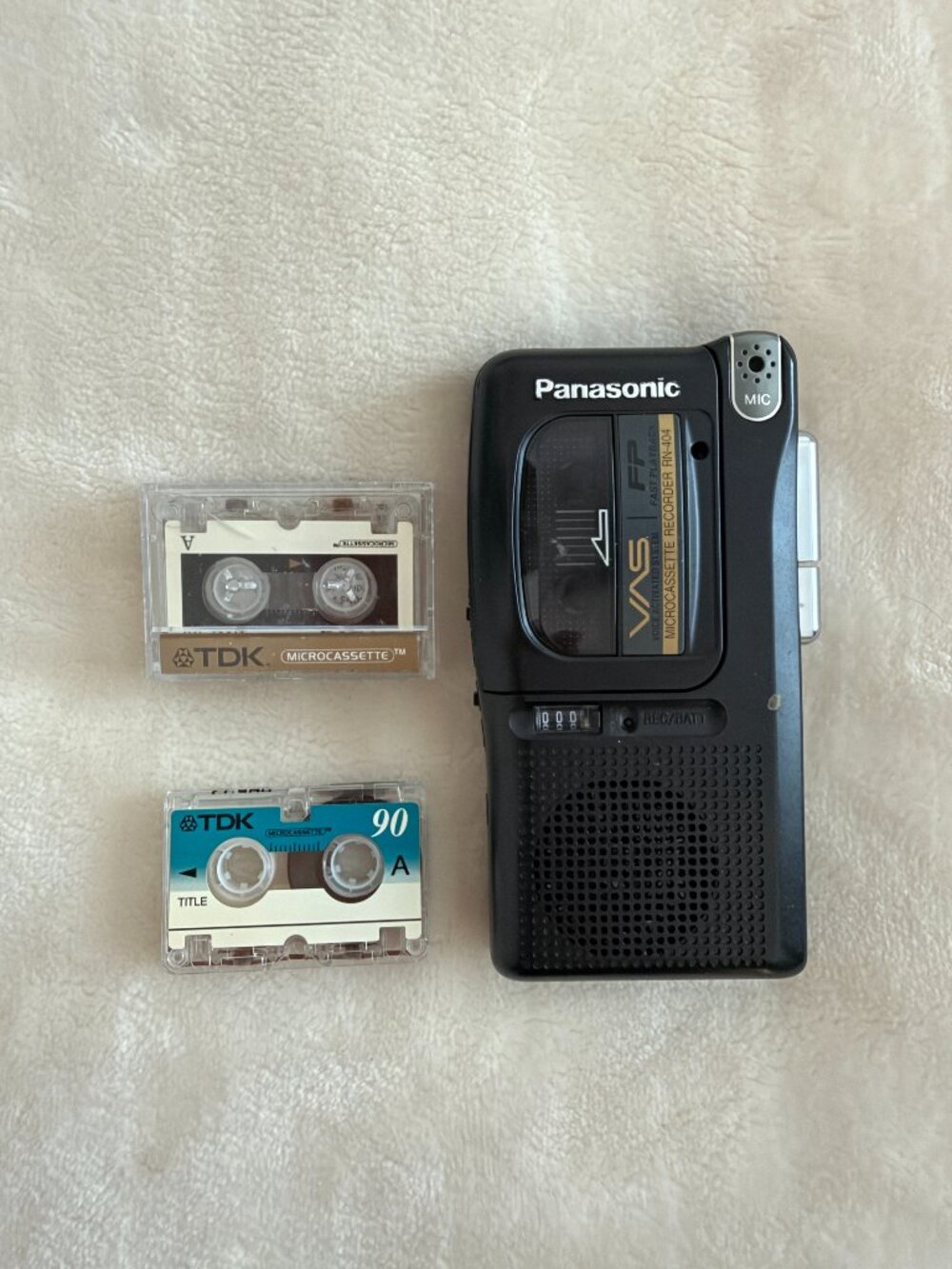 Panasonic RN-404 Microcassette Recorder VAS Tested Working Japan + 2 Tapes